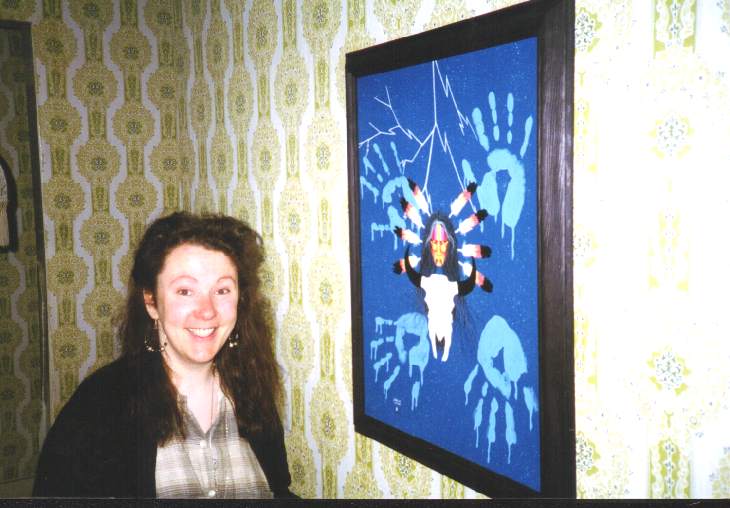 Jerald's penpal, Jacqueline Walsh, with another of his paintings